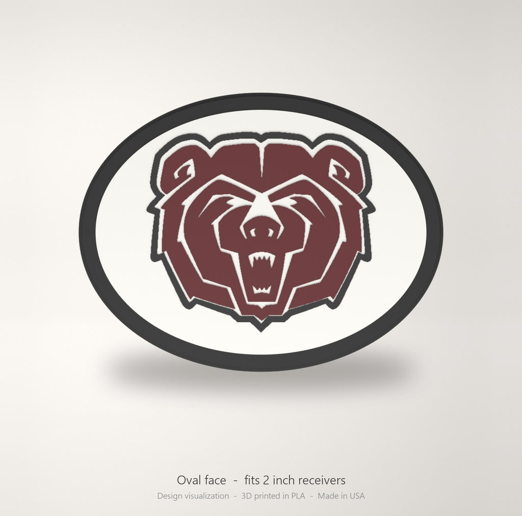 Missouri State Bears Oval Trailer Hitch Cover 2 Inch Receiver