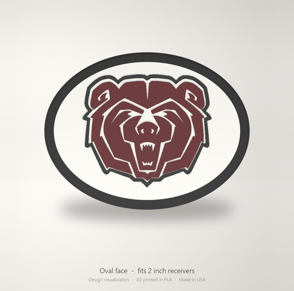 Missouri State Bears Oval Trailer Hitch Cover 2 Inch Receiver