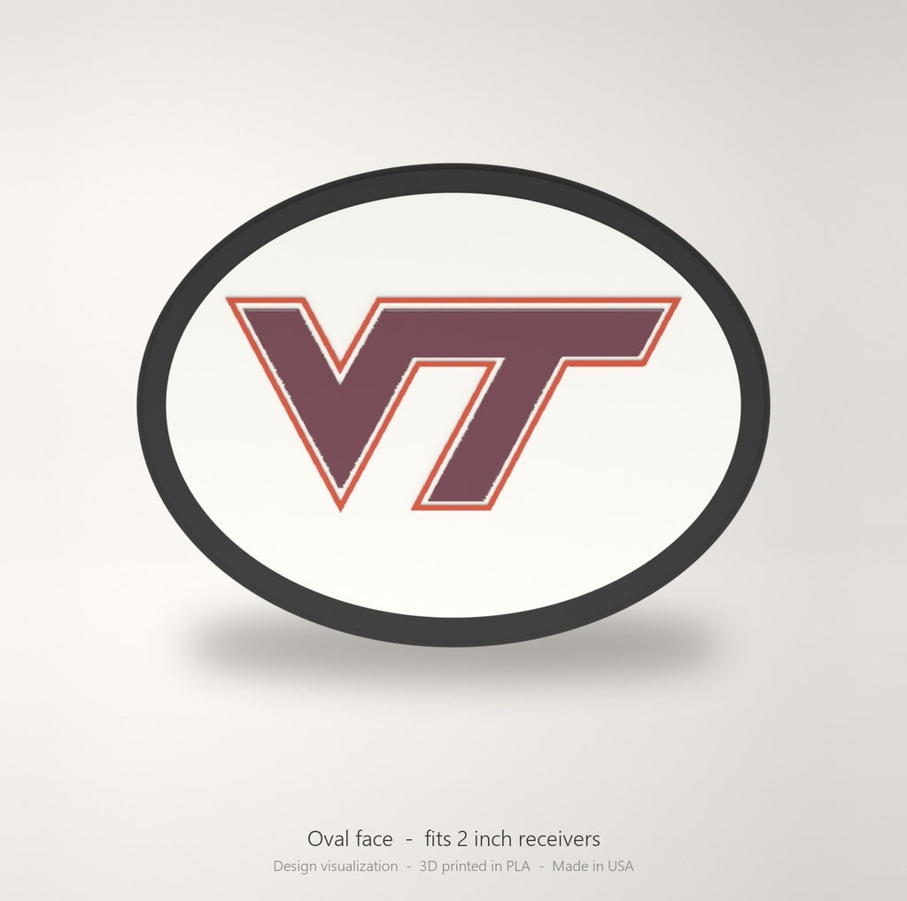 Virginia Tech Hokies VT Oval Trailer Hitch Cover 2 Inch Receiver