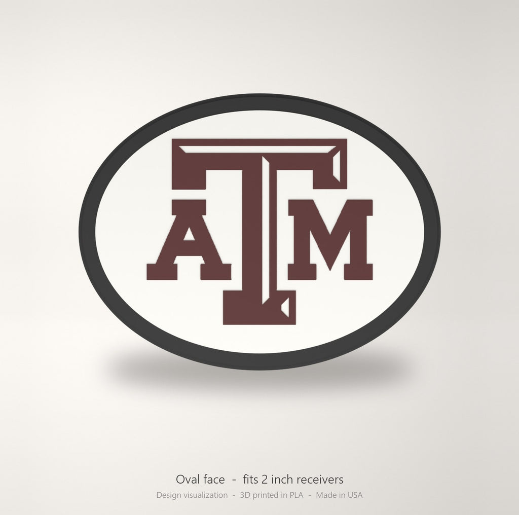Texas A&M Aggies Oval Trailer Hitch Cover 2 Inch Receiver