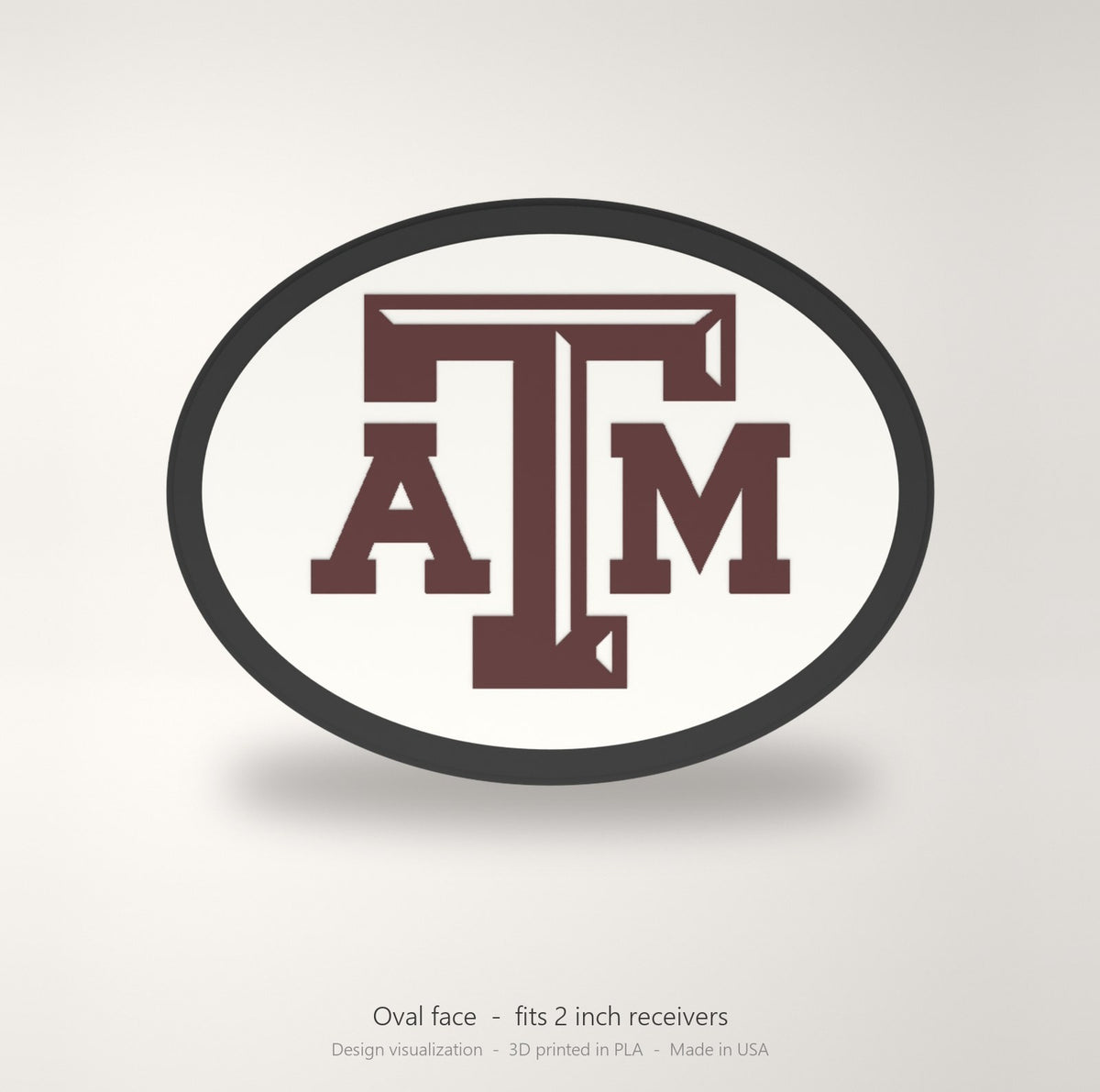 Texas A&M Aggies Oval Trailer Hitch Cover 2 Inch Receiver
