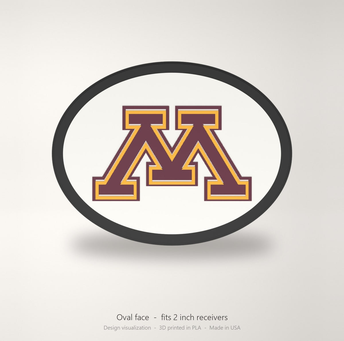 Minnesota Golden Gophers Oval Trailer Hitch Cover 2 Inch Receiver