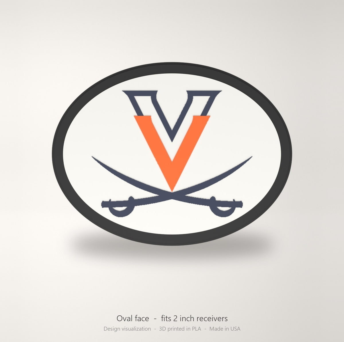 Virginia Cavaliers UVA Oval Trailer Hitch Cover 2 Inch Receiver