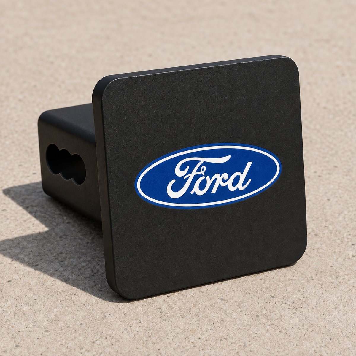 Ford Blue White on Black Hitch Cover 2 Inch Receiver Trailer Truck SUV Tow