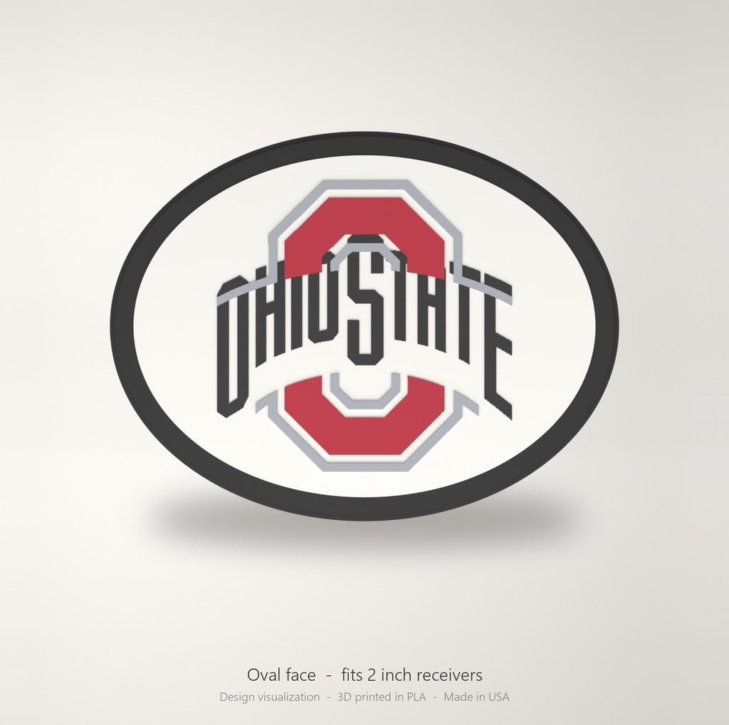 Ohio State Buckeyes Oval Trailer Hitch Cover 2 Inch Receiver