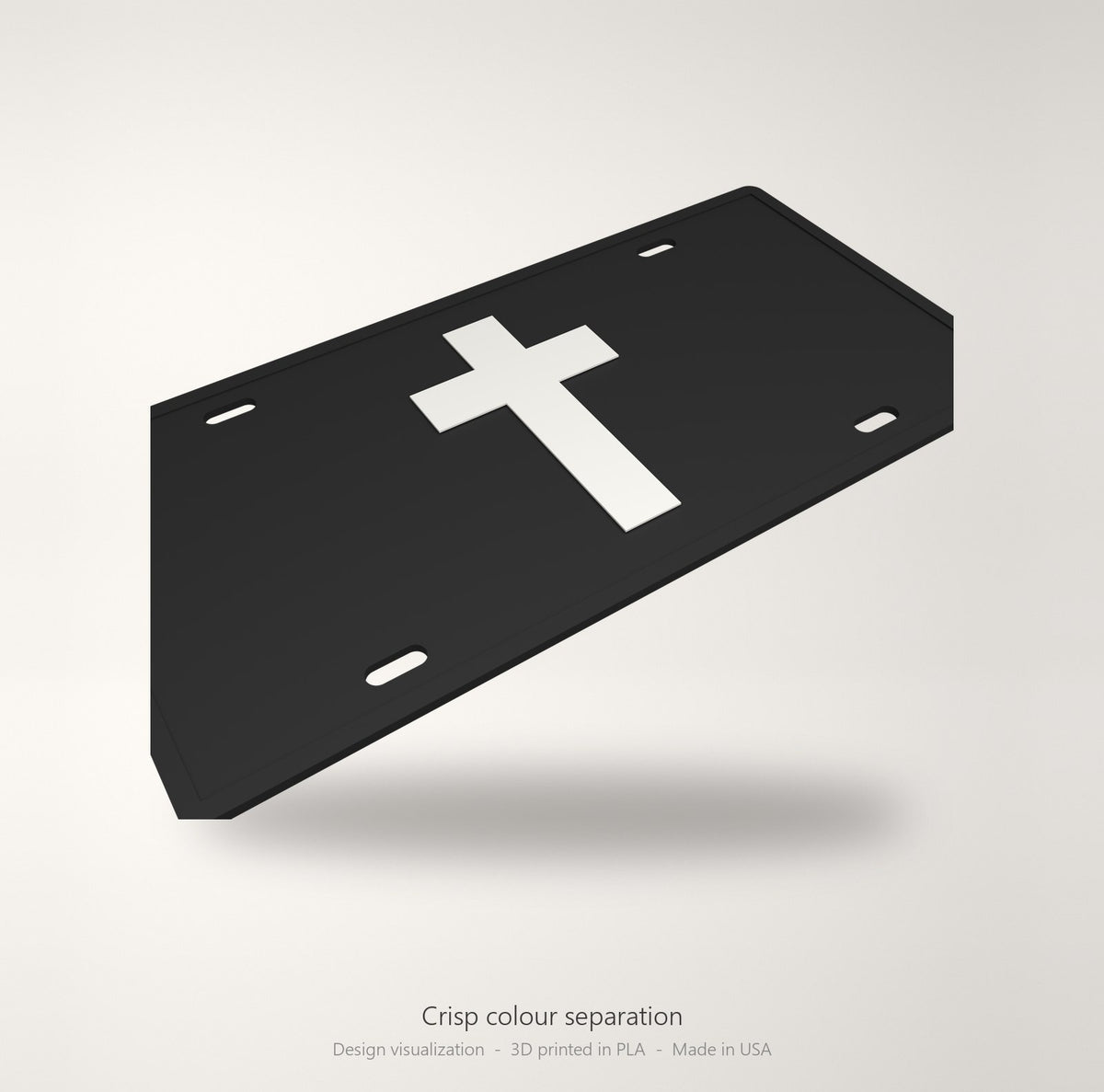 Christian Cross Jesus Faith License Plate Car Tag 12x6 Black White Front