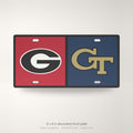 UGA Georgia Bulldogs Dawgs Georgia Tech House Divided License Plate Car Tag 12x6