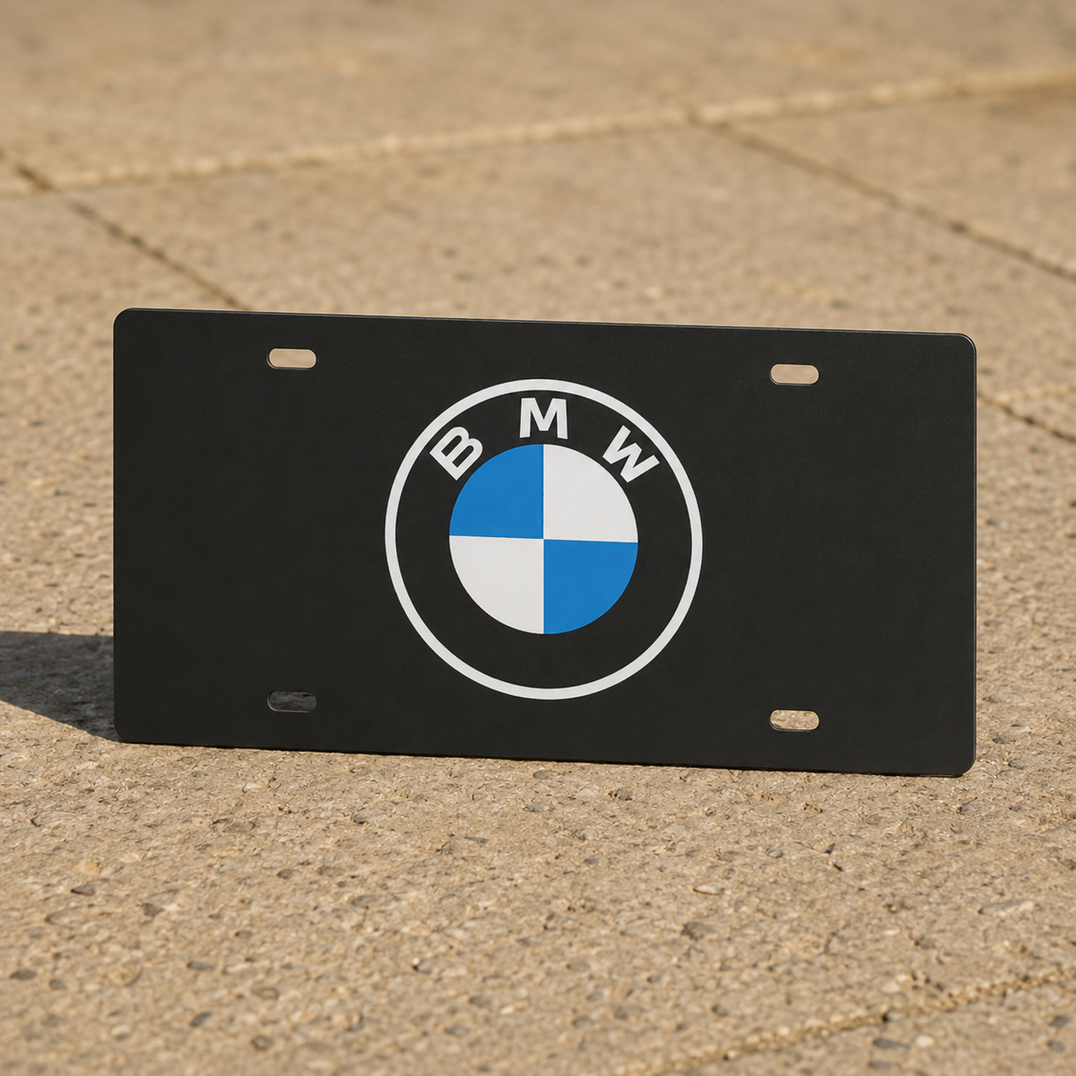 BMW License Plate Car Tag 12x6 Slotted Black Front Vanity 3D Printed