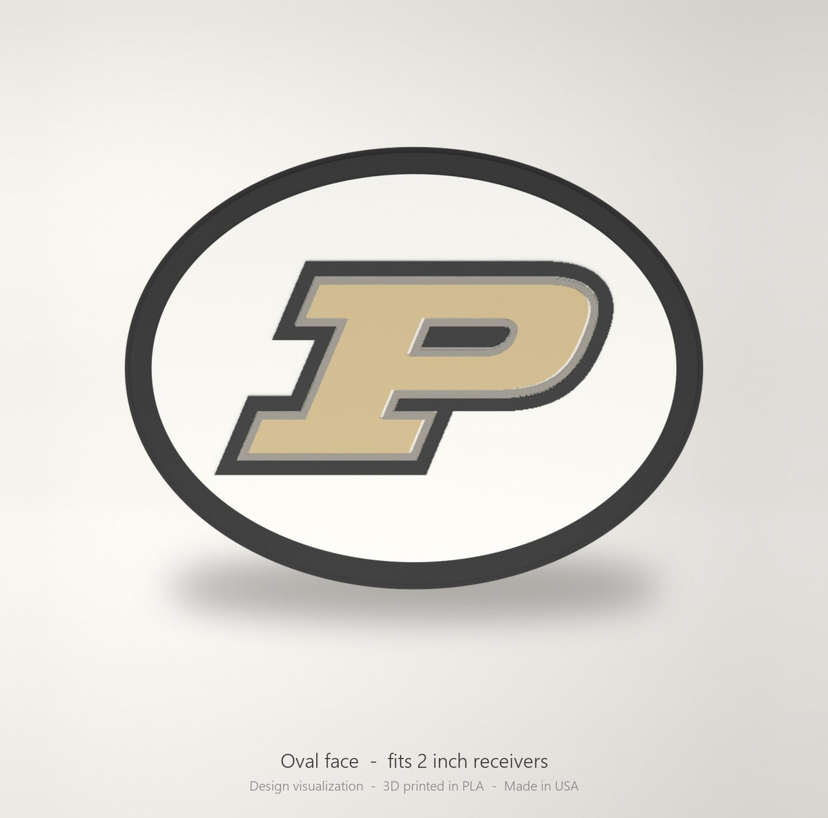 Purdue Boilermakers Oval Trailer Hitch Cover 2 Inch Receiver