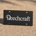 Beechcraft License Plate Car Tag 12x6 Slotted Black Front Novelty Vanity