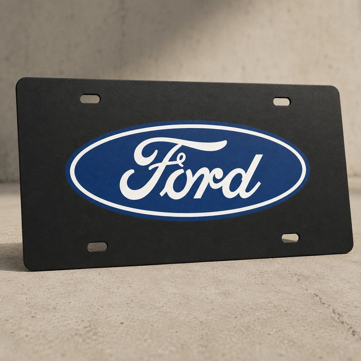 Ford Black Face License Plate Car Tag 12x6 Slotted Front Novelty Vanity