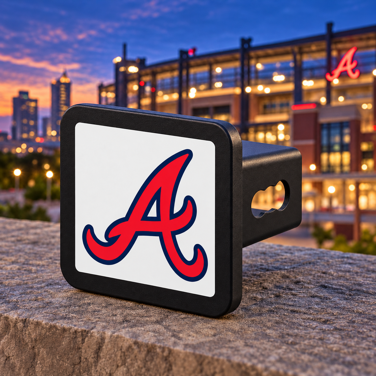 Atlanta Braves MLB Baseball Trailer Hitch Cover 2 Inch Receiver