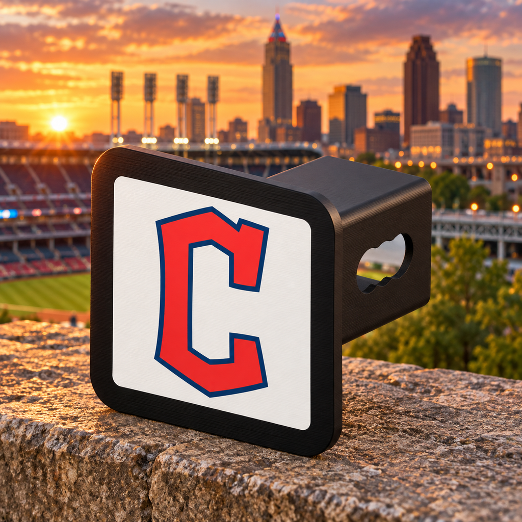 Cleveland Guardians MLB Baseball Trailer Hitch Cover 2 Inch Receiver