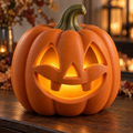 Smiling Jack O Lantern Pumpkin Halloween Decorations Orange Tabletop LED Ready