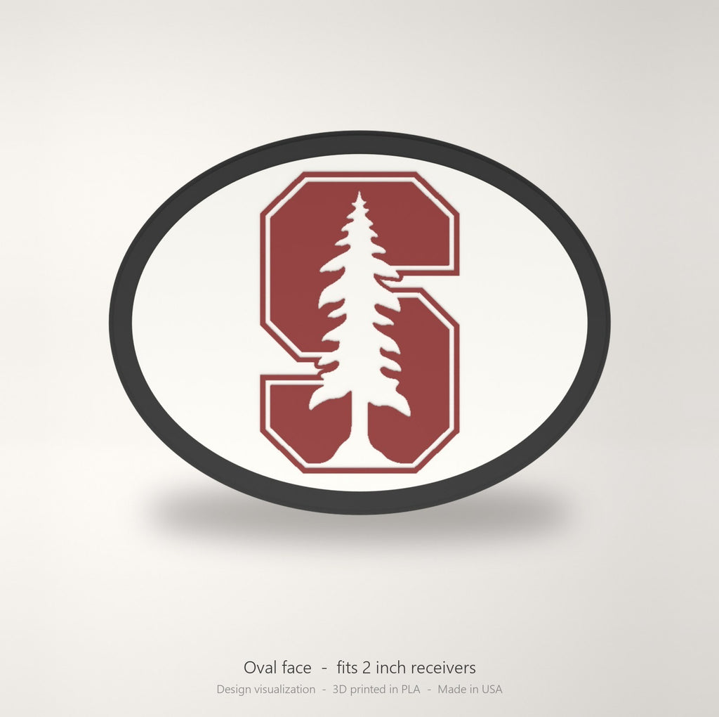Stanford Cardinal Oval Trailer Hitch Cover 2 Inch Receiver