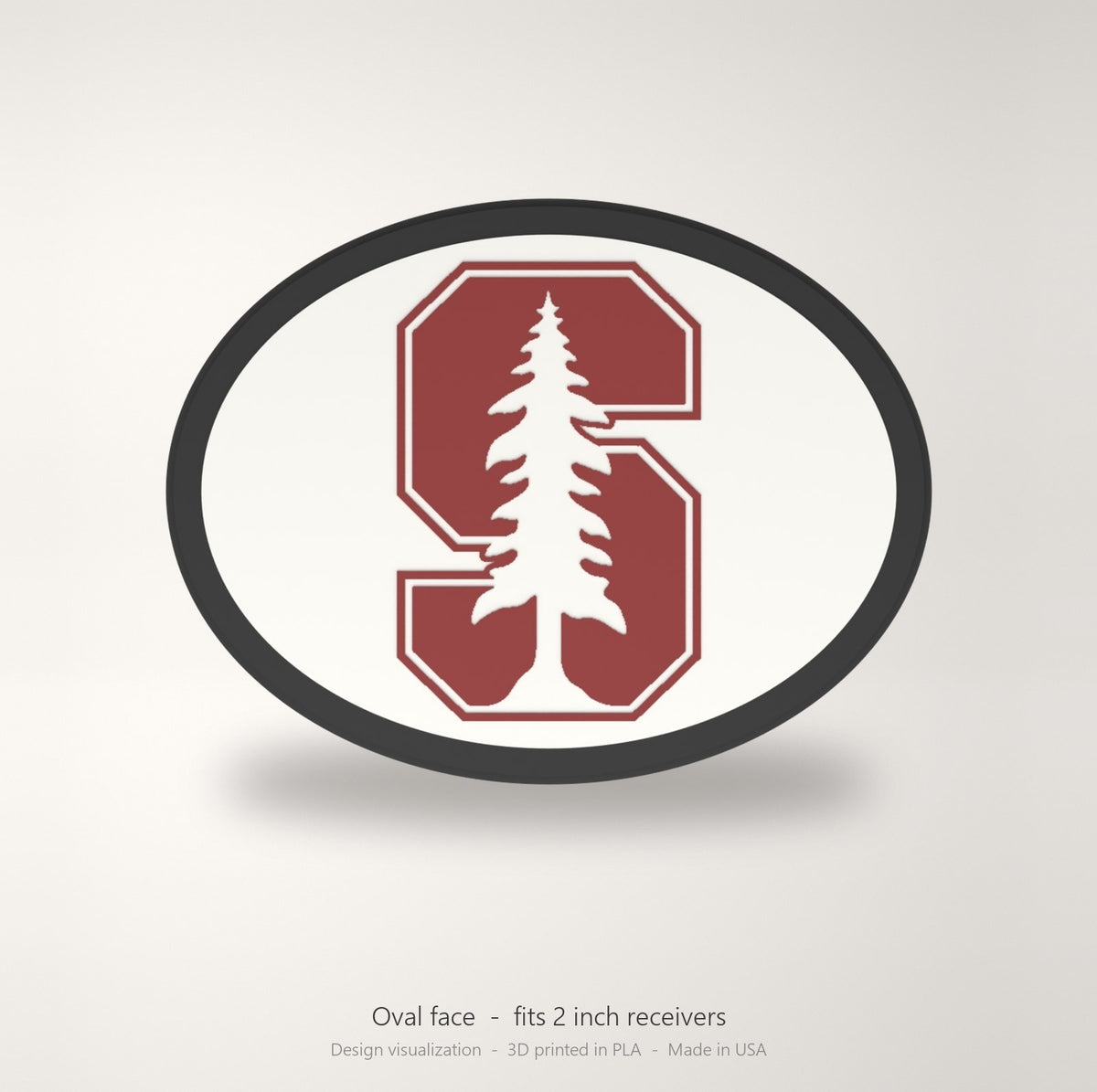 Stanford Cardinal Oval Trailer Hitch Cover 2 Inch Receiver