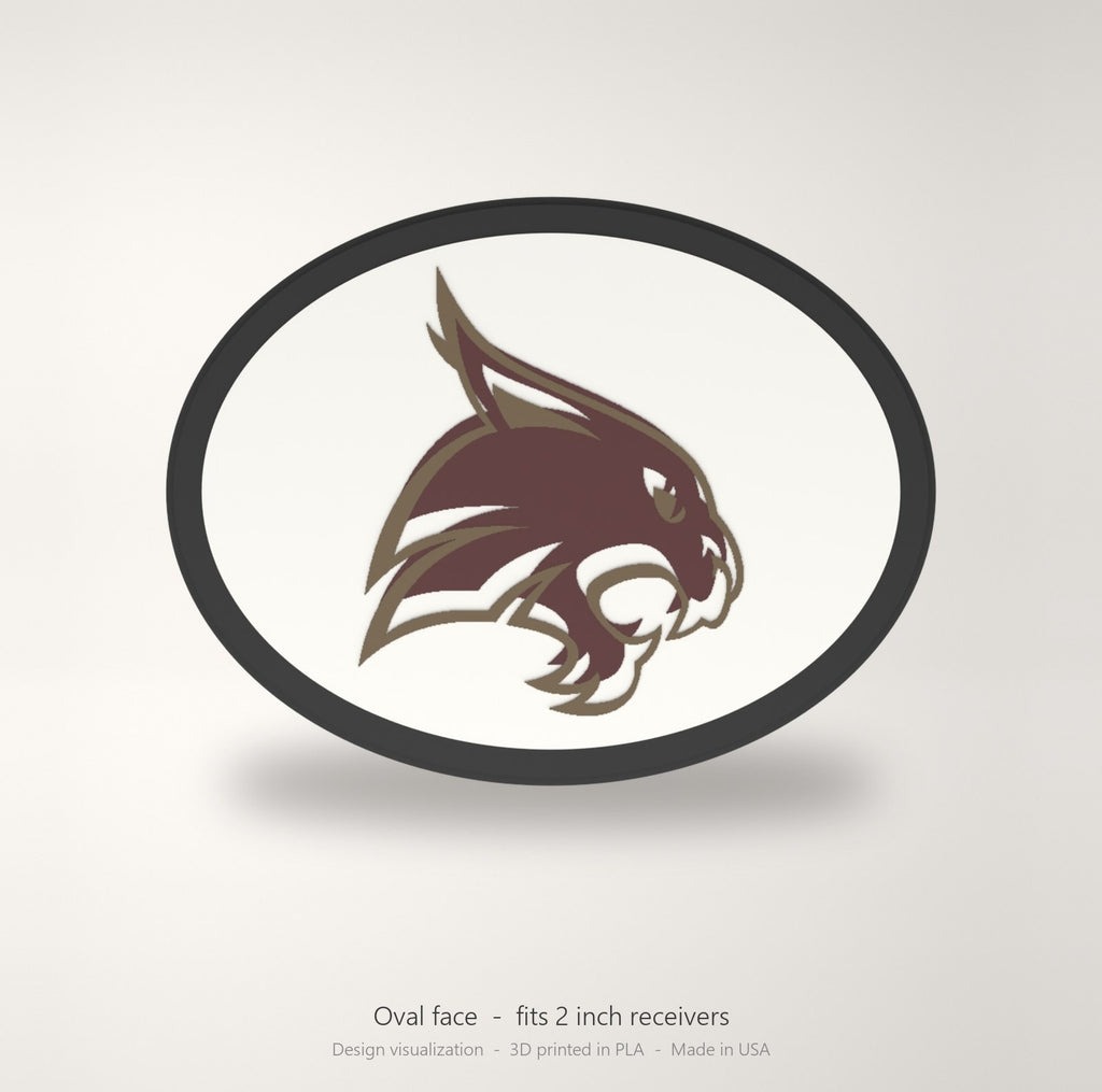 Texas State Bobcats Oval Trailer Hitch Cover 2 Inch Receiver