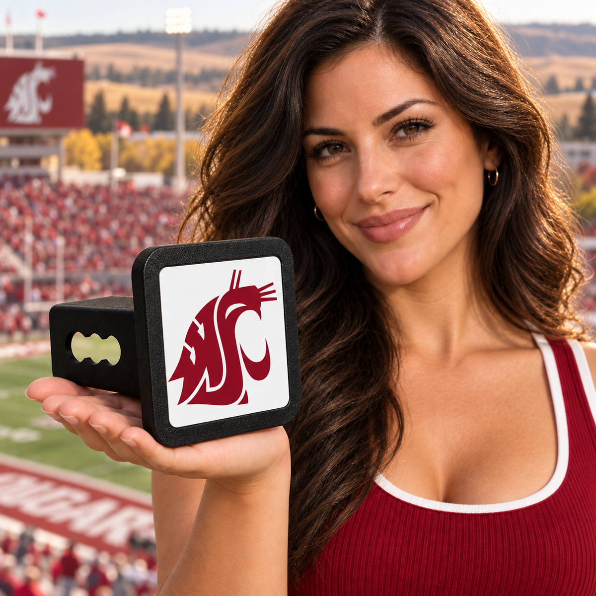 Washington State Cougars WSU Trailer Hitch Cover 2 Inch Receiver