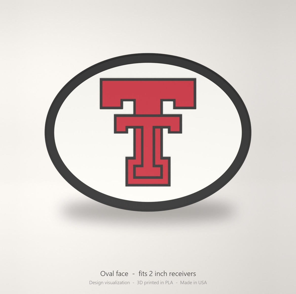 Texas Tech Red Raiders TTU Oval Trailer Hitch Cover 2 Inch Receiver