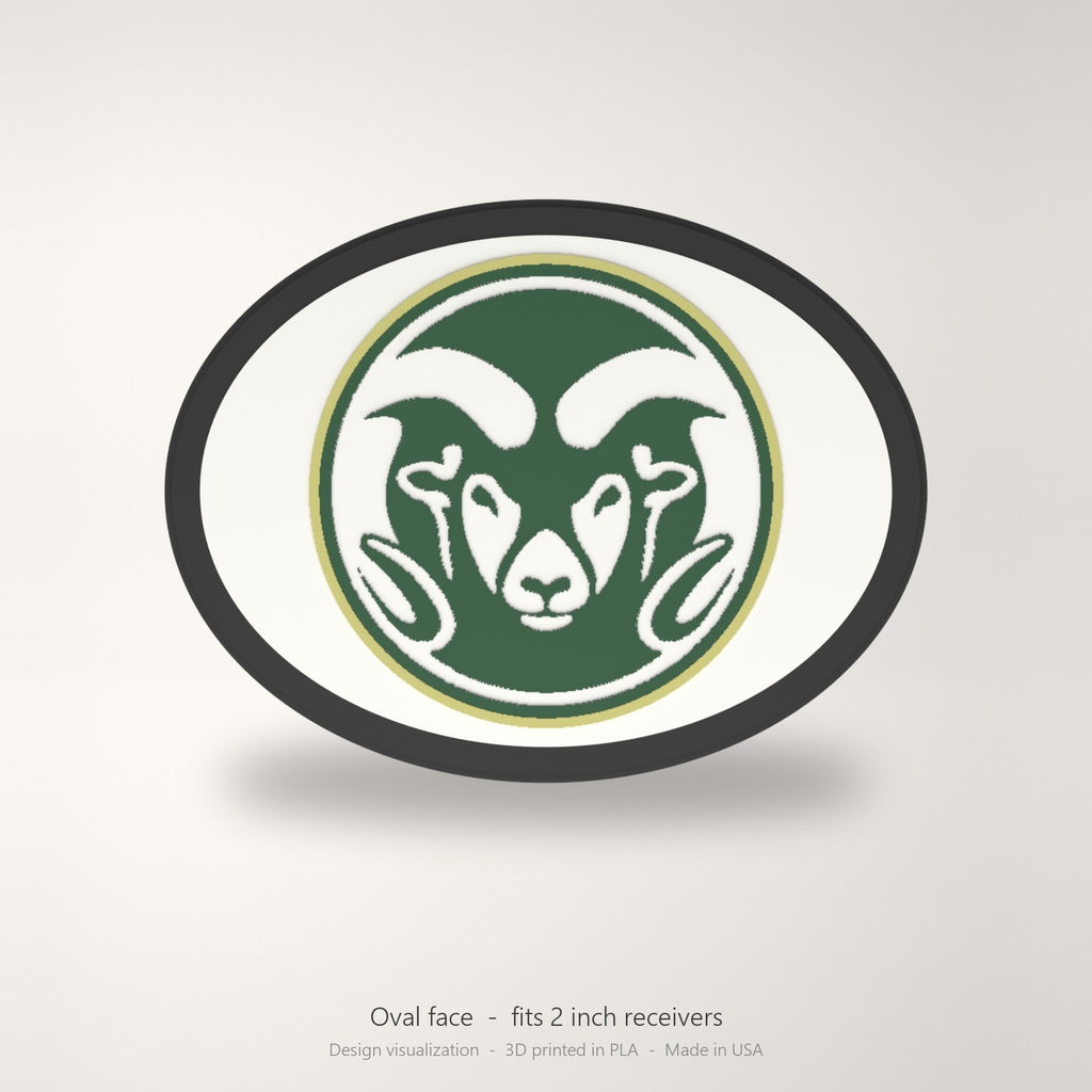 Colorado State Rams CSU Oval Trailer Hitch Cover 2 Inch Receiver