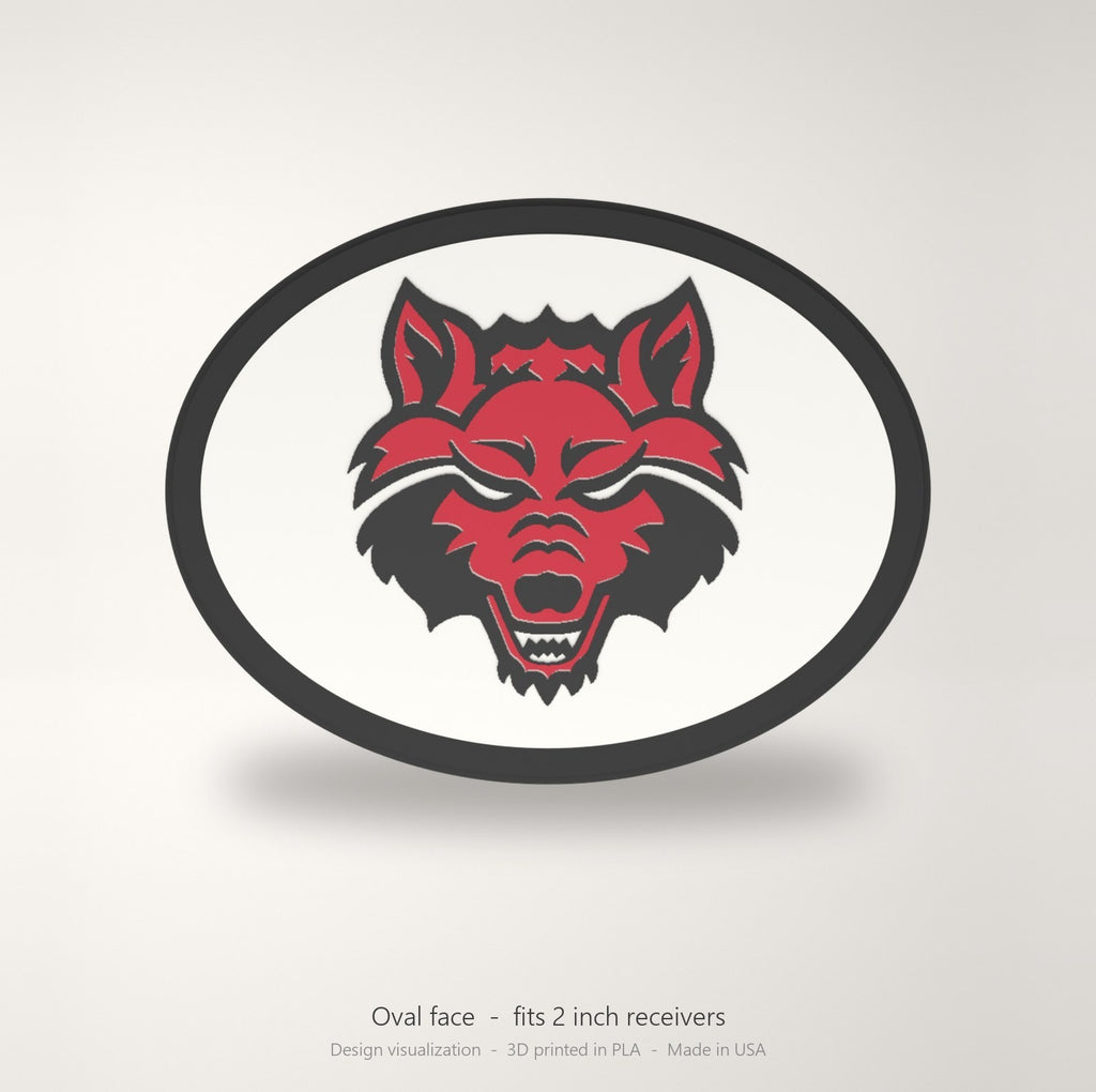 Arkansas State Red Wolves Oval Trailer Hitch Cover 2 Inch Receiver