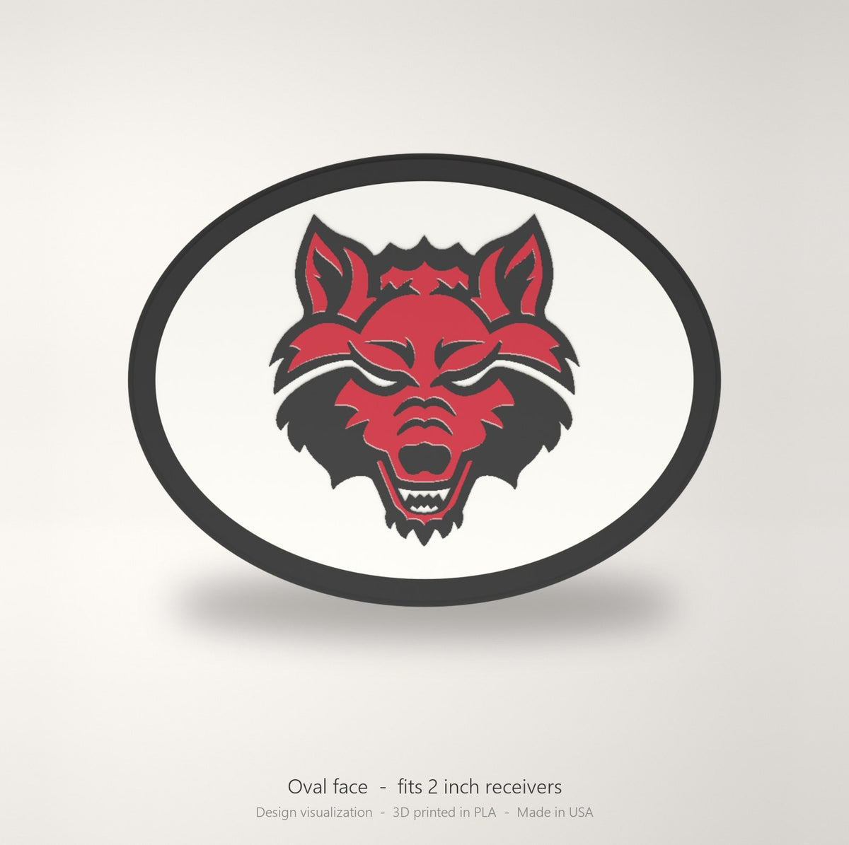 Arkansas State Red Wolves Oval Trailer Hitch Cover 2 Inch Receiver