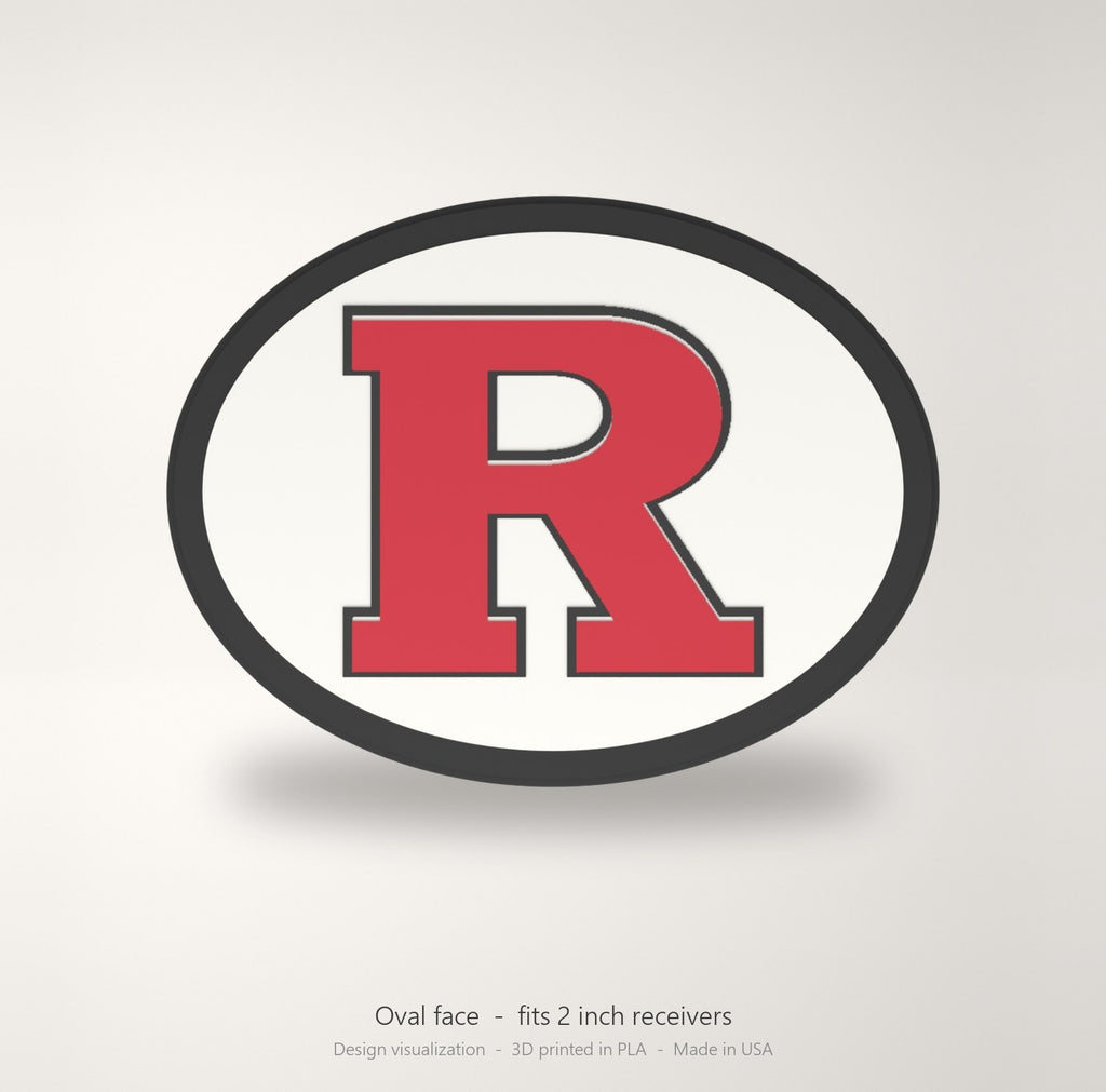 Rutgers Scarlet Knights Oval Trailer Hitch Cover 2 Inch Receiver