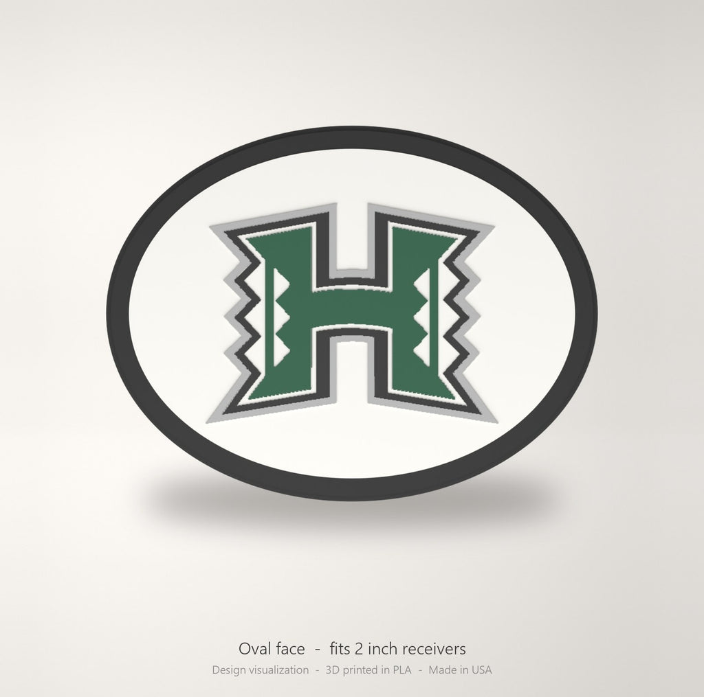 Hawaii Rainbow Warriors Oval Trailer Hitch Cover 2 Inch Receiver