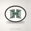 Hawaii Rainbow Warriors Oval Trailer Hitch Cover 2 Inch Receiver