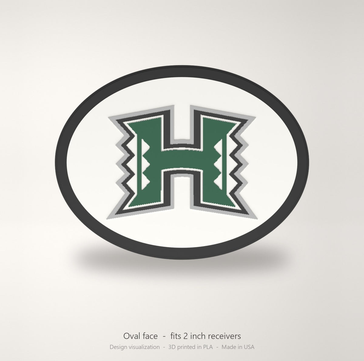 Hawaii Rainbow Warriors Oval Trailer Hitch Cover 2 Inch Receiver