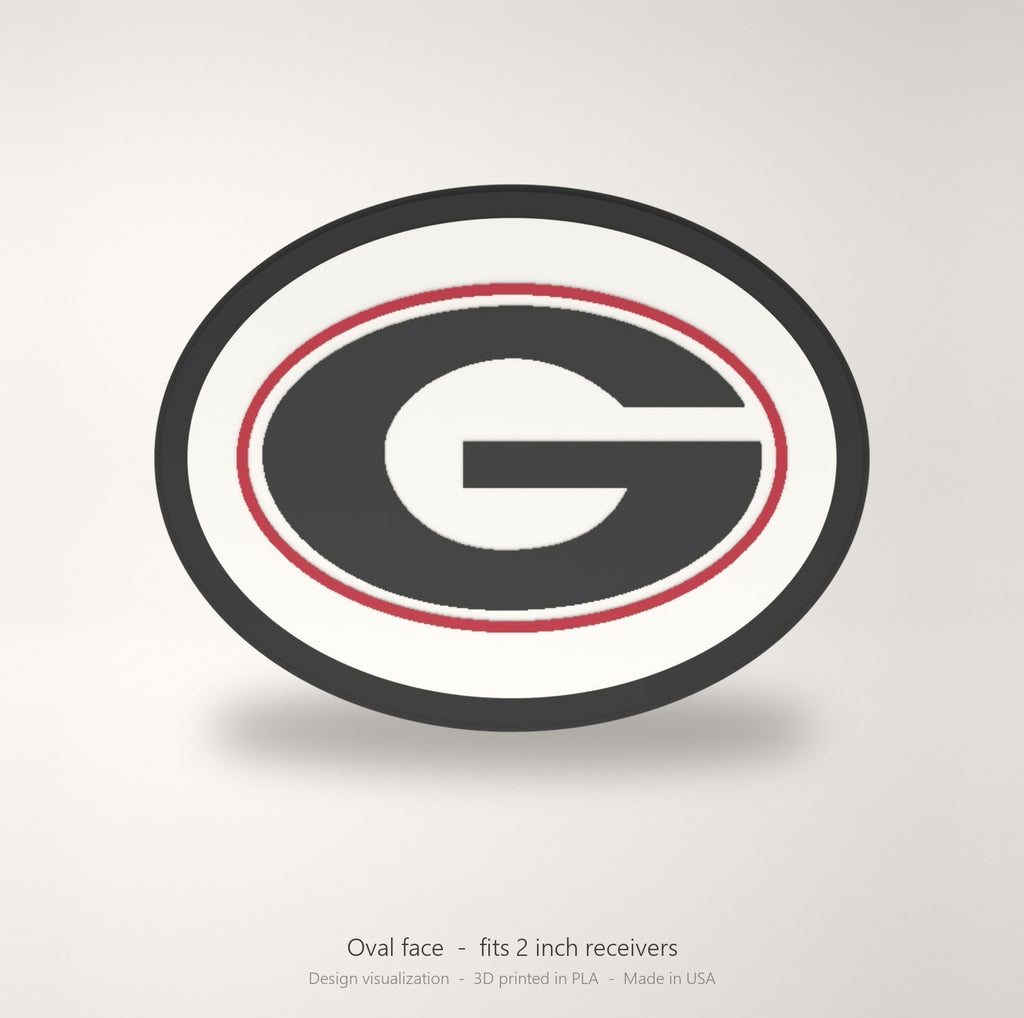 UGA Georgia Bulldogs Dawgs Football Oval Trailer Hitch Cover 2 Inch Receiver