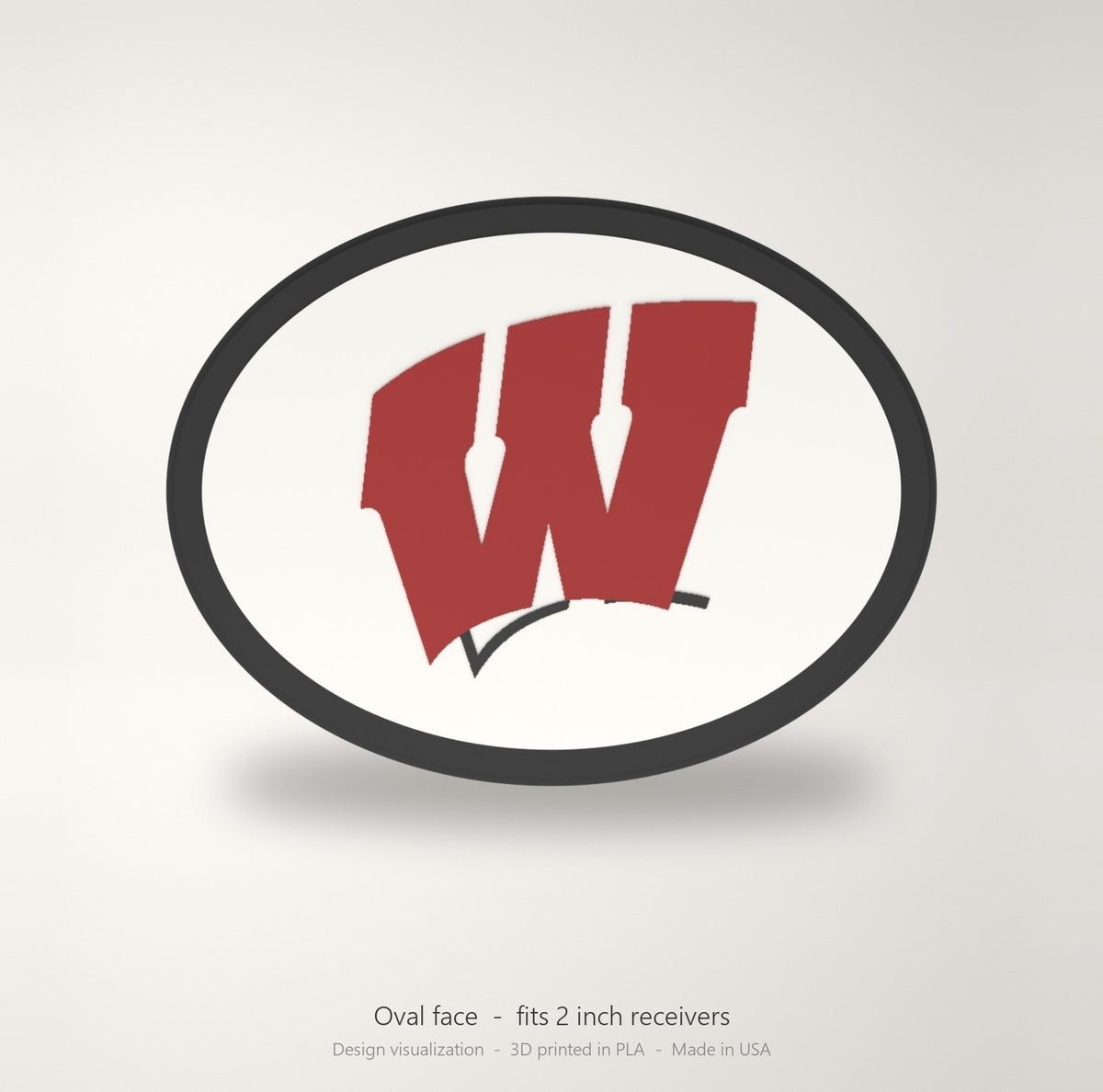 Wisconsin Badgers Oval Trailer Hitch Cover 2 Inch Receiver