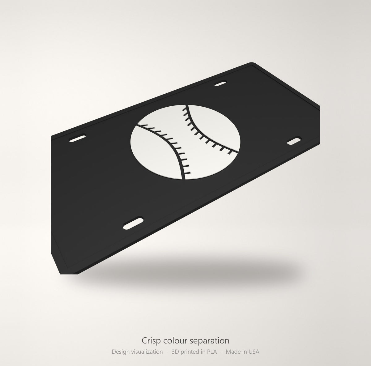 Baseball License Plate Car Tag 12x6 Black White Front Novelty Vanity Sports