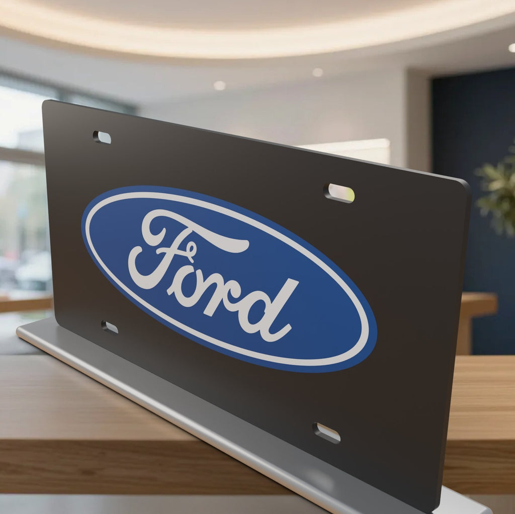 Ford Black Face License Plate Car Tag 12x6 Slotted Front Novelty Vanity