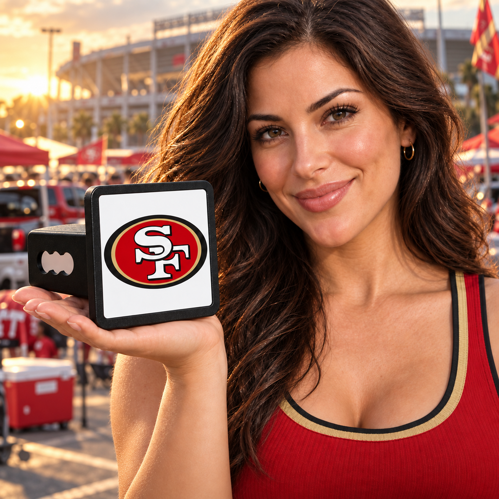 San Francisco 49ers NFL Trailer Hitch Cover 2 Inch Receiver