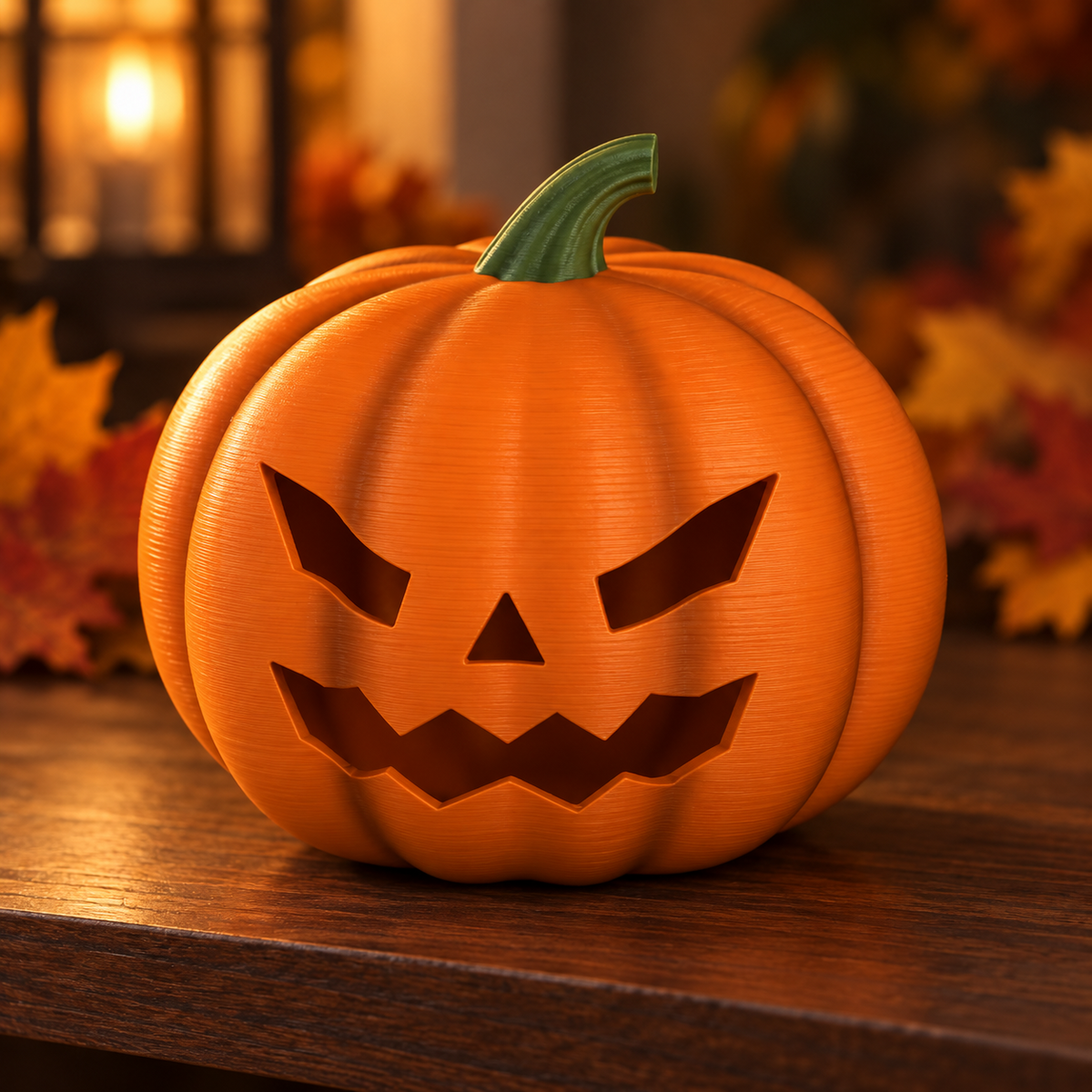 Spooky Jack O Lantern Pumpkin Halloween Decorations Orange Table Decor LED Ready