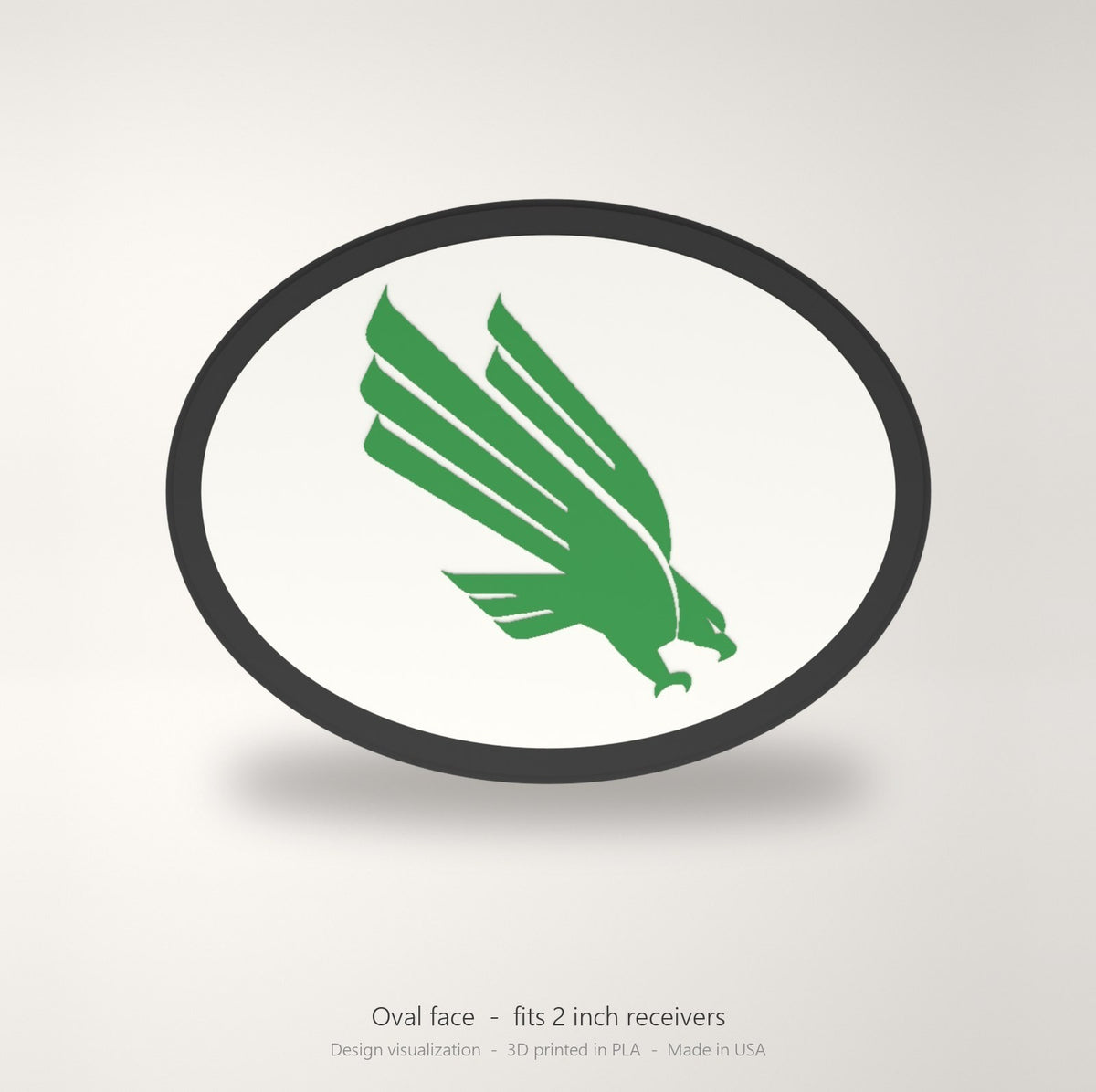 North Texas Mean Green UNT Oval Trailer Hitch Cover 2 Inch Receiver