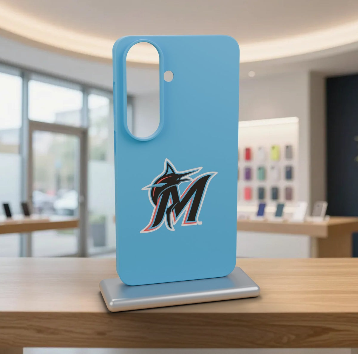 Miami Marlins Phone Case for iPhone 17 Pro Max Samsung Galaxy S26 Cover Slim