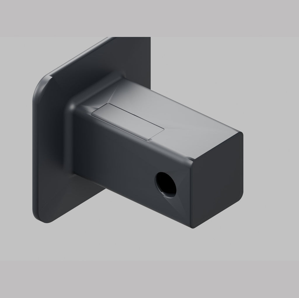 Black 2 Inch Hitch Cover with Hidden AirTag Pocket Flush Lid Closed End
