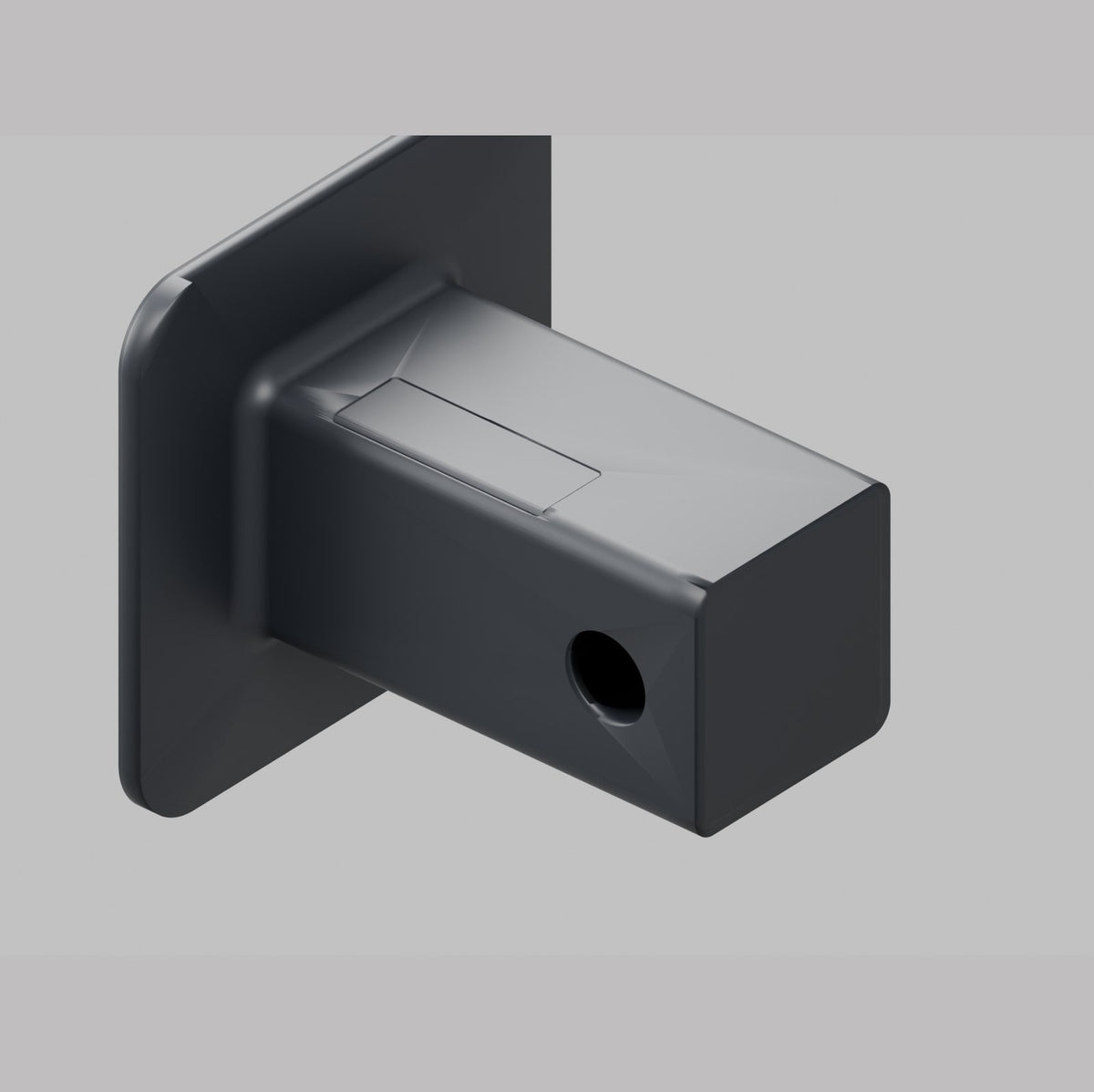 Black 2 Inch Hitch Cover with Hidden AirTag Pocket Flush Lid Closed End