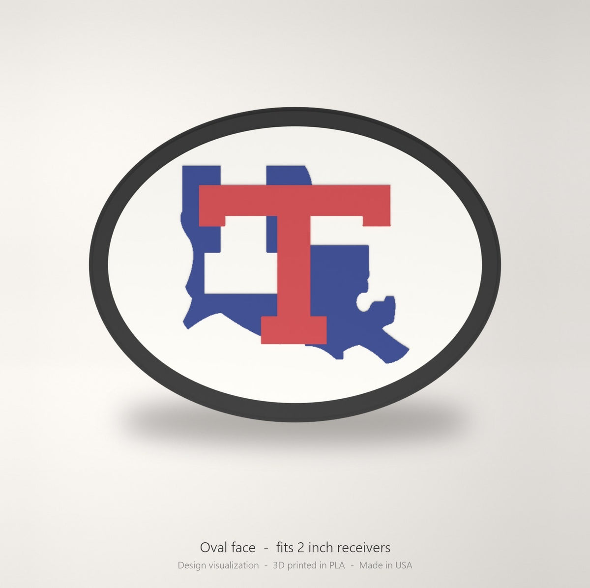 Louisiana Tech Bulldogs Oval Trailer Hitch Cover 2 Inch Receiver