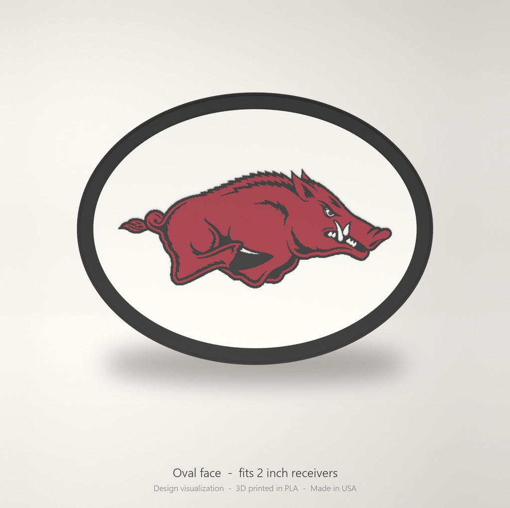Arkansas Razorbacks Hogs Oval Trailer Hitch Cover 2 Inch Receiver