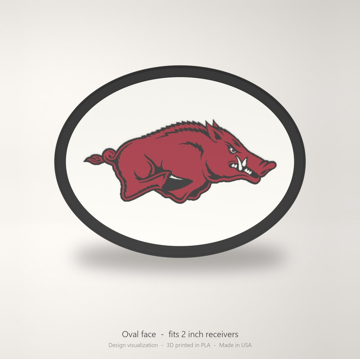 Arkansas Razorbacks Hogs Oval Trailer Hitch Cover 2 Inch Receiver