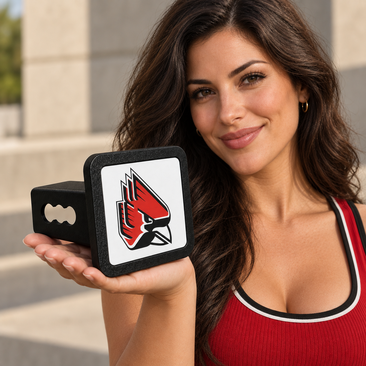 Ball State Cardinals Trailer Hitch Cover 2 Inch Receiver