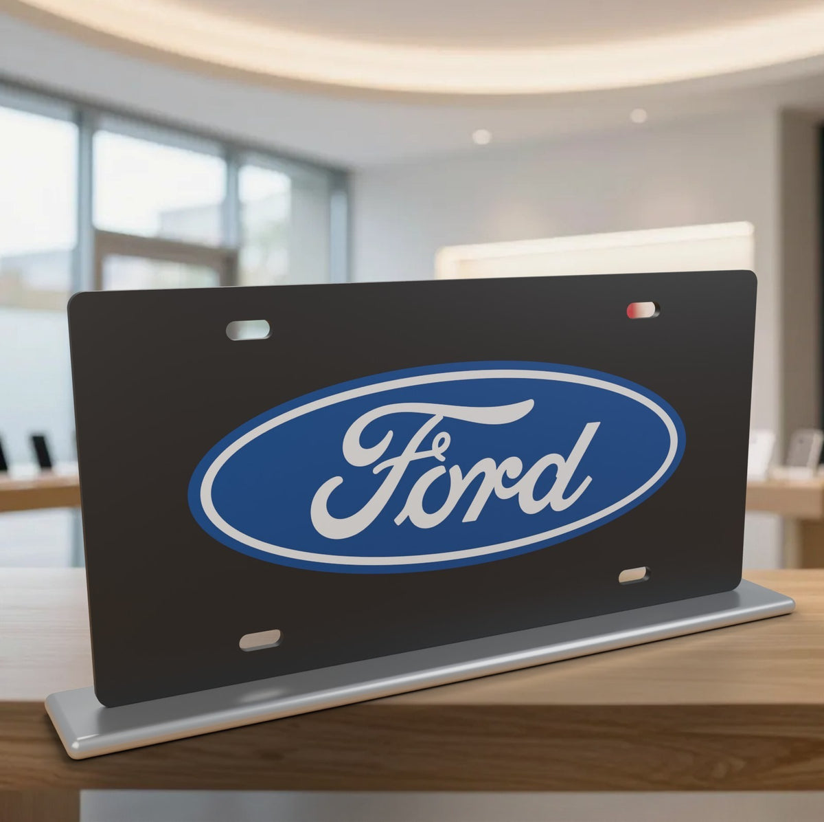 Ford Black Face License Plate Car Tag 12x6 Slotted Front Novelty Vanity