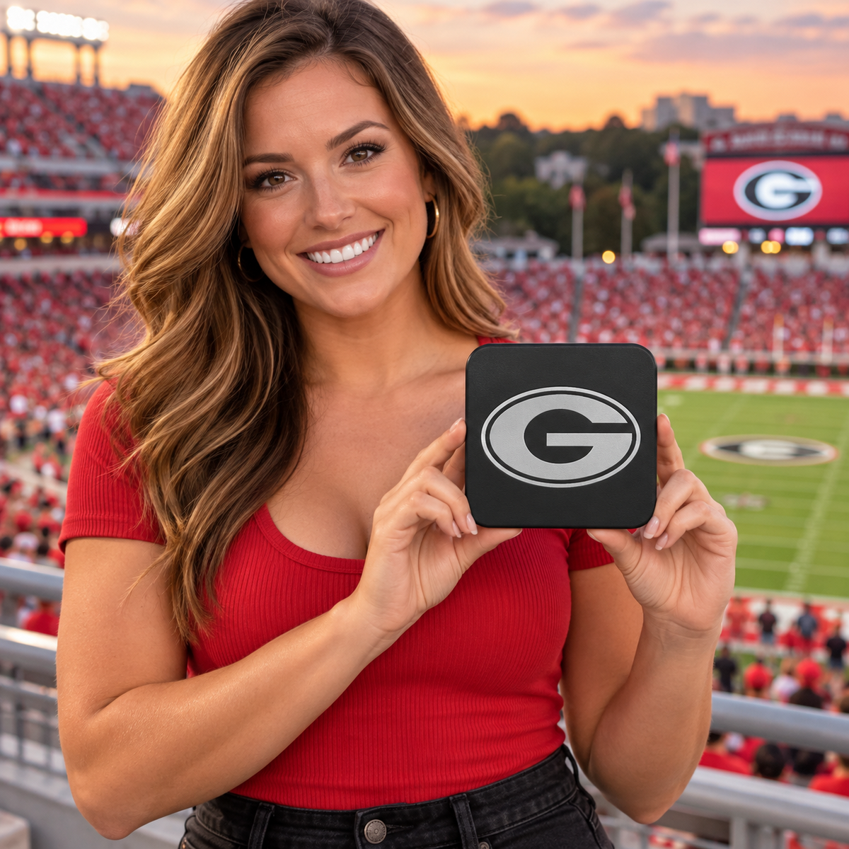 UGA Georgia Bulldogs Dawgs Blackout Trailer Hitch Cover 2 Inch Receiver