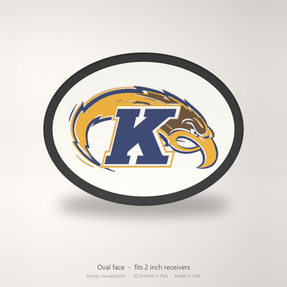 Kent State Golden Flashes Oval Trailer Hitch Cover 2 Inch Receiver