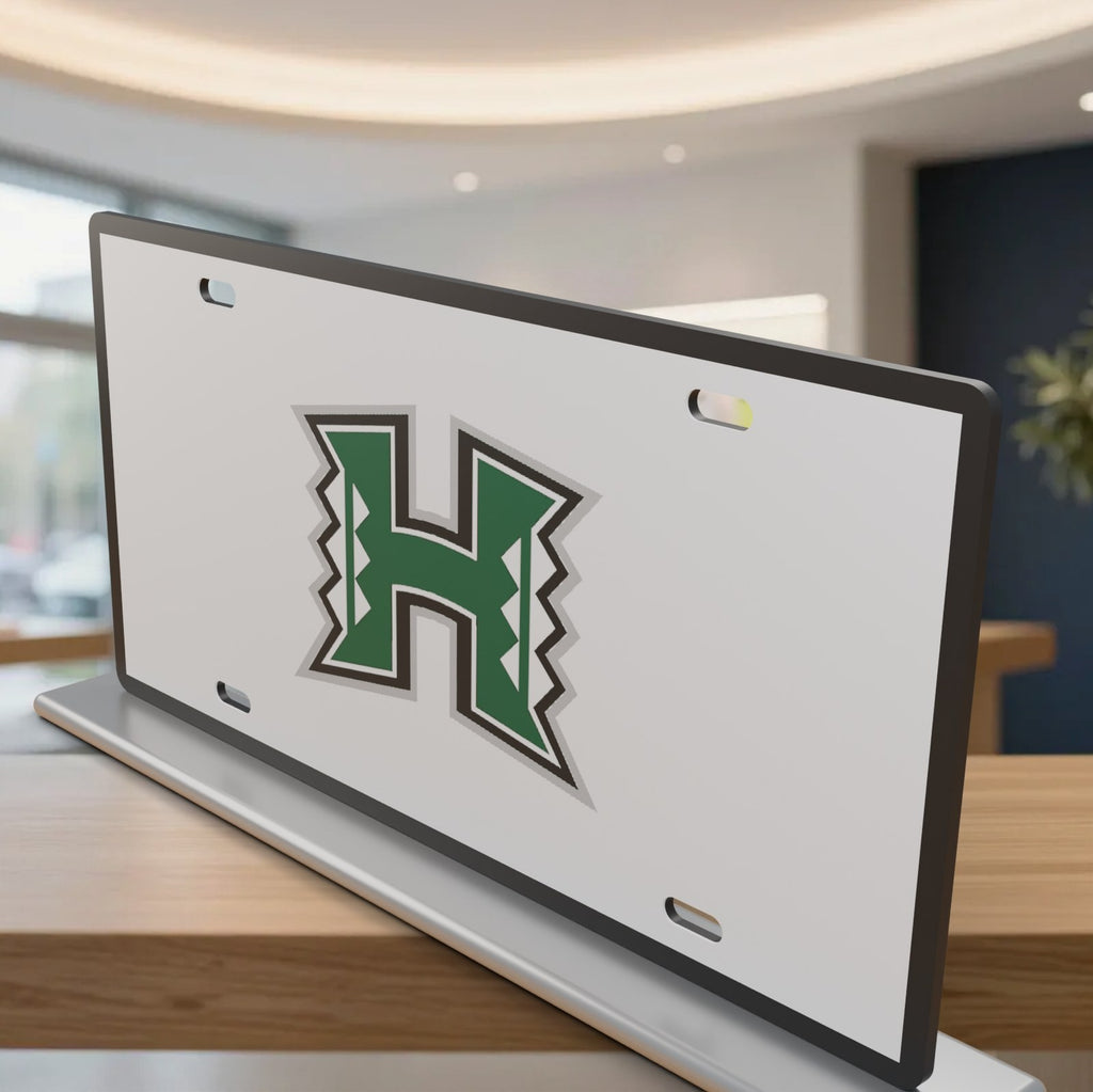 Hawai'i Rainbow Warriors College Football License Plate Car Tag 12x6 Front