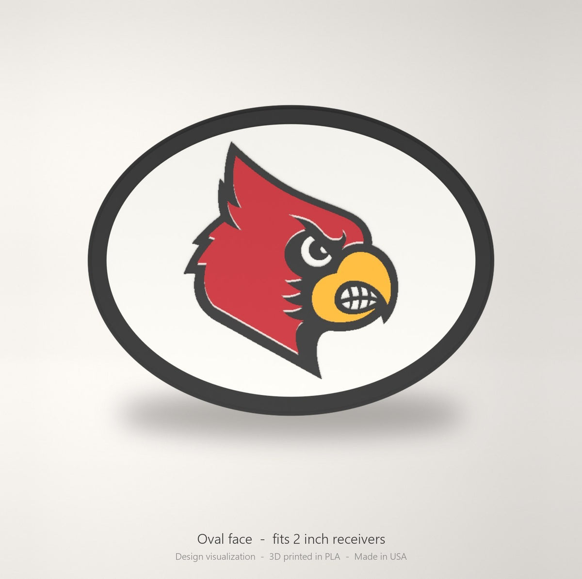 Louisville Cardinals Oval Trailer Hitch Cover 2 Inch Receiver