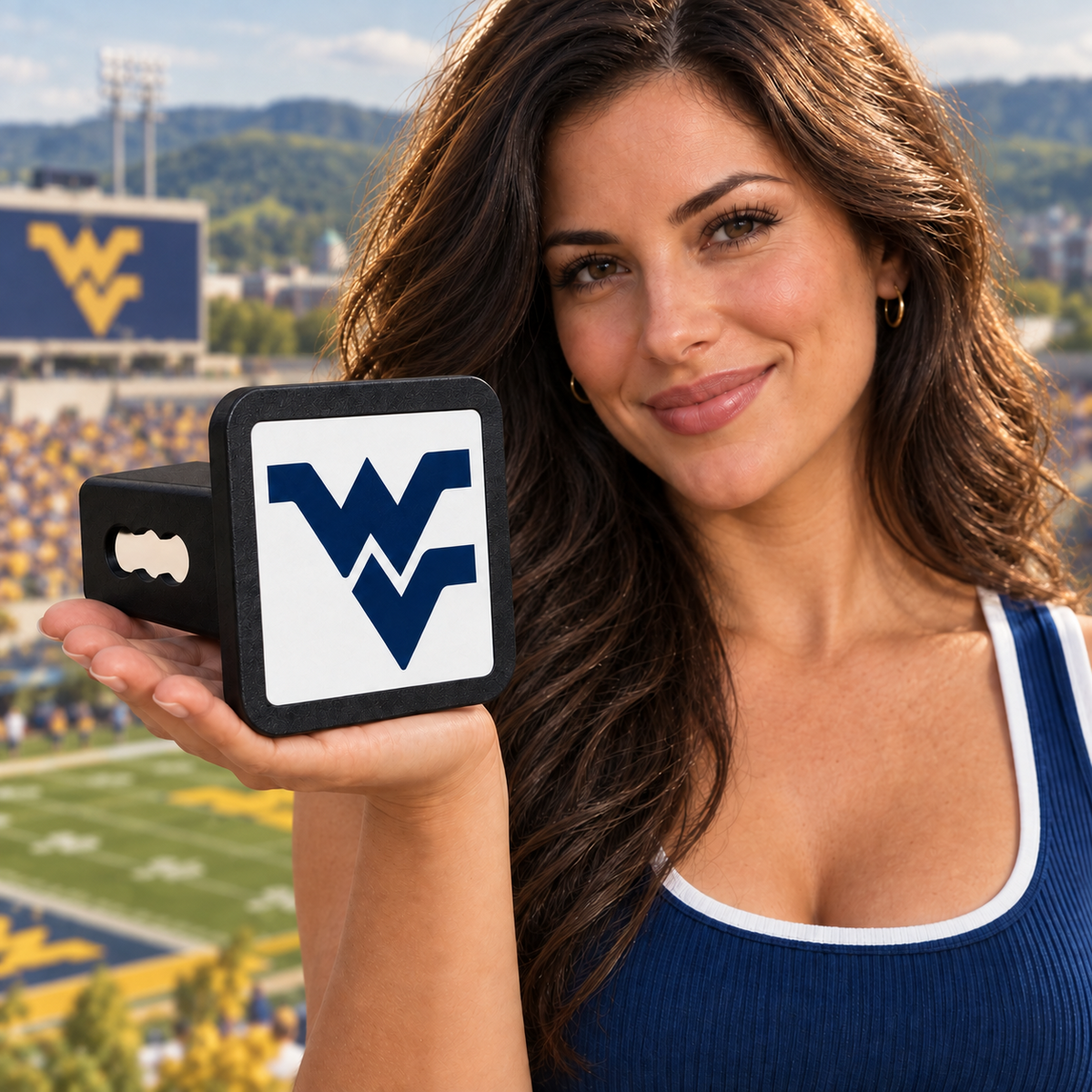 West Virginia Mountaineers Trailer Hitch Cover 2 Inch Receiver